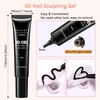 image:imageMakartt 3D Gel Nail Art 2 Pcs 15g Nail Sculpting DIY No Wipe 3D Molding Gel for Nails Decoration Manicure Sculpture NailsA03Noir