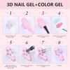 image:imageMakartt 3D Gel Nail Art 2 Pcs 15g Nail Sculpting DIY No Wipe 3D Molding Gel for Nails Decoration Manicure Sculpture NailsA04Clear 3D Nail Gel  Gold Chrome Nail Powder