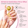image:imageMakartt 3D Gel Nail Art 2 Pcs 15g Nail Sculpting DIY No Wipe 3D Molding Gel for Nails Decoration Manicure Sculpture NailsA05clear  chrome