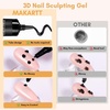 image:imageMakartt 3D Gel Nail Art 2 Pcs 15g Nail Sculpting DIY No Wipe 3D Molding Gel for Nails Decoration Manicure Sculpture NailsA07Whiteout Wonder  Noir