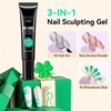 image:imageMakartt 3D Gel Nail Art 2 Pcs 15g Nail Sculpting DIY No Wipe 3D Molding Gel for Nails Decoration Manicure Sculpture NailsA12Tinsel Green