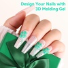 image:imageMakartt 3D Gel Nail Art 2 Pcs 15g Nail Sculpting DIY No Wipe 3D Molding Gel for Nails Decoration Manicure Sculpture NailsA12Tinsel Green