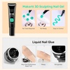 image:imageMakartt 3D Gel Nail Art 2 Pcs 15g Nail Sculpting DIY No Wipe 3D Molding Gel for Nails Decoration Manicure Sculpture NailsA12Tinsel Green