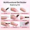 image:imageMakartt 3D Gel Nail Art 4 in 1 Clear Solid Gel Builder for Extension UV Nail Glue for Acrylic Nails Rhinestones 3d Sculpting Gels Hard Gels for Nails UVLED Nails Lamp Required 15ML 2 BottlesPink Gel Builder Kit