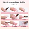 image:imageMakartt 3D Gel Nail Art 4 in 1 Clear Solid Gel Builder for Extension UV Nail Glue for Acrylic Nails Rhinestones 3d Sculpting Gels Hard Gels for Nails UVLED Nails Lamp Required 15ML 2 BottlesNude Gel Builder