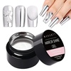 image:imageMakartt 3D Gel Nail Art Clear 3D Painting Gels for Chrome Powder 3D Sculpting No Wipe for Gel Nail Polish 3D Carving Drawing Gels for Nails Art at Home amp Salon DIY 028 flozSilver Mirror Shine Gel