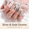 image:imageMakartt 3D Gel Nail Art Clear 3D Painting Gels for Chrome Powder 3D Sculpting No Wipe for Gel Nail Polish 3D Carving Drawing Gels for Nails Art at Home amp Salon DIY 028 flozSilver  Gold Mirror Shine Gel Set
