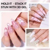 image:imageMakartt 3D Gel Nail Art Clear Solid Builder Nail Gel 4 in 1 Nonsticky for Extension Shaping Strengthen Building 3D Sculpting Hard Gels UVLED Lamp Required 15mlPearl White