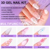 image:imageMakartt 3D Gel Nail Art Clear Solid Builder Nail Gel 4 in 1 Nonsticky for Extension Shaping Strengthen Building 3D Sculpting Hard Gels UVLED Lamp Required 15mlClear  White Starter Kit