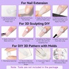 image:imageMakartt 3D Gel Nail Art Clear Solid Builder Nail Gel 4 in 1 Nonsticky for Extension Shaping Strengthen Building 3D Sculpting Hard Gels UVLED Lamp Required 15mlWhite