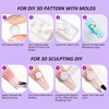 image:imageMakartt 3D Gel Nail Art Clear Solid Builder Nail Gel 4 in 1 Nonsticky for Extension Shaping Strengthen Building 3D Sculpting Hard Gels UVLED Lamp Required 15mlClear  White Starter Kit