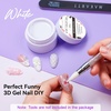 image:imageMakartt 3D Gel Nail Art Clear Solid Builder Nail Gel 4 in 1 Nonsticky for Extension Shaping Strengthen Building 3D Sculpting Hard Gels UVLED Lamp Required 15mlWhite