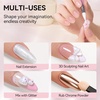 image:imageMakartt 3D Gel Nail Art Clear Solid Builder Nail Gel 4 in 1 Nonsticky for Extension Shaping Strengthen Building 3D Sculpting Hard Gels UVLED Lamp Required 15mlPearl White