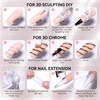 image:imageMakartt 3D Gel Nail Art Clear Solid Builder Nail Gel 4 in 1 Nonsticky for Extension Shaping Strengthen Building 3D Sculpting Hard Gels UVLED Lamp Required 15mlPearl White