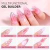 image:imageMakartt 3D Gel Nail Art Clear Solid Builder Nail Gel 4 in 1 Nonsticky for Extension Shaping Strengthen Building 3D Sculpting Hard Gels UVLED Lamp Required 15mlClear  White