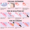 image:imageMakartt 3D Gel Nail Art Clear Solid Builder Nail Gel 4 in 1 Nonsticky for Extension Shaping Strengthen Building 3D Sculpting Hard Gels UVLED Lamp Required 15mlClear  White