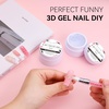 image:imageMakartt 3D Gel Nail Art Clear Solid Builder Nail Gel 4 in 1 Nonsticky for Extension Shaping Strengthen Building 3D Sculpting Hard Gels UVLED Lamp Required 15mlClear  White