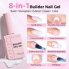 image:imageMakartt 7In1 Gel Nails Builder Clear Rubber Builder Base 18ML  UV Light Needed Strengthener Extension Thickening Rhinestone Glue Builder for Broken Nails Soak OffMilky White
