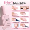 image:imageMakartt 8in1 Gel Nails Builder 15ml Nude Pink Builder in a Bottle for Nail Strengthen Rubber Base and Rhinestone Glue UV Light Cured Gel Builder for Nails  Home User DIY Low OdorNude Pink