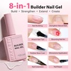 image:imageMakartt 8in1 Gel Nails Builder 15ml Nude Pink Builder in a Bottle for Nail Strengthen Rubber Base and Rhinestone Glue UV Light Cured Gel Builder for Nails  Home User DIY Low OdorClear