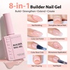 image:imageMakartt 8in1 Gel Nails Builder 15ml Nude Pink Builder in a Bottle for Nail Strengthen Rubber Base and Rhinestone Glue UV Light Cured Gel Builder for Nails  Home User DIY Low OdorNude