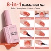 image:imageMakartt 8in1 Gel Nails Builder 15ml Nude Pink Builder in a Bottle for Nail Strengthen Rubber Base and Rhinestone Glue UV Light Cured Gel Builder for Nails  Home User DIY Low OdorNude Brown
