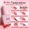 image:imageMakartt 8in1 Gel Nails Builder 15ml Nude Pink Builder in a Bottle for Nail Strengthen Rubber Base and Rhinestone Glue UV Light Cured Gel Builder for Nails  Home User DIY Low OdorPink