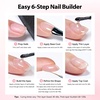 image:imageMakartt 8in1 Gel Nails Builder 15ml Nude Pink Builder in a Bottle for Nail Strengthen Rubber Base and Rhinestone Glue UV Light Cured Gel Builder for Nails  Home User DIY Low OdorClear