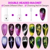 image:imageMakartt 9D Magnetic Cat Eye Gel Nail Polish Set 6 Colors Yellow Purple Silver Rose Red Green Black Hole Effect with Magnet Stick 8ml  Soak Off DIY Manicure amp Nail Art SuppliesCat Eye Black Hole