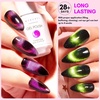 image:imageMakartt 9D Magnetic Cat Eye Gel Nail Polish Set 6 Colors Yellow Purple Silver Rose Red Green Black Hole Effect with Magnet Stick 8ml  Soak Off DIY Manicure amp Nail Art SuppliesCat Eye Black Hole