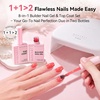 image:imageMakartt Builder Base and Top Coat Kit 2 Pcs 15ml 8in1 Clear Nail Builder with Gel Top Coat Strengthener Rubber Base Nail Glue  High Glossy for Home Manicure DIY amp Salon UV Light NeededPink Nail Builder  Top Coat