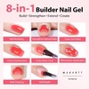 image:imageMakartt Builder Base and Top Coat Kit 2 Pcs 15ml 8in1 Clear Nail Builder with Gel Top Coat Strengthener Rubber Base Nail Glue  High Glossy for Home Manicure DIY amp Salon UV Light NeededPink Nail Builder  Top Coat