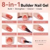 image:imageMakartt Builder Base and Top Coat Kit 2 Pcs 15ml 8in1 Clear Nail Builder with Gel Top Coat Strengthener Rubber Base Nail Glue  High Glossy for Home Manicure DIY amp Salon UV Light NeededNude Brown Nail Builder  Top Coat
