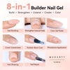 image:imageMakartt Builder Base and Top Coat Kit 2 Pcs 15ml 8in1 Clear Nail Builder with Gel Top Coat Strengthener Rubber Base Nail Glue  High Glossy for Home Manicure DIY amp Salon UV Light NeededNude Nail Builder  Top Coat