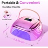image:imageMakartt Compact Travel UV Nail Lamp for Gel Polish Plugin Nail Dryer with 5s Flash Cure 99s Mode for Dark Thick Gels Auto Sensor 4 Timers amp 18 LED Beads for Beginner Home DIY Gift WhiteA4 nail lampGradient Purple