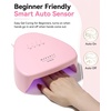 image:imageMakartt Compact Travel UV Nail Lamp for Gel Polish Plugin Nail Dryer with 5s Flash Cure 99s Mode for Dark Thick Gels Auto Sensor 4 Timers amp 18 LED Beads for Beginner Home DIY Gift WhitePink