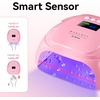 image:imageMakartt Compact Travel UV Nail Lamp for Gel Polish Plugin Nail Dryer with 5s Flash Cure 99s Mode for Dark Thick Gels Auto Sensor 4 Timers amp 18 LED Beads for Beginner Home DIY Gift WhiteA5 nail lampPink