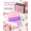 image:imageMakartt Compact Travel UV Nail Lamp for Gel Polish Plugin Nail Dryer with 5s Flash Cure 99s Mode for Dark Thick Gels Auto Sensor 4 Timers amp 18 LED Beads for Beginner Home DIY Gift WhitePink