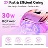image:imageMakartt Compact Travel UV Nail Lamp for Gel Polish Plugin Nail Dryer with 5s Flash Cure 99s Mode for Dark Thick Gels Auto Sensor 4 Timers amp 18 LED Beads for Beginner Home DIY Gift WhiteA4 nail lampGradient Purple