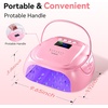 image:imageMakartt Compact Travel UV Nail Lamp for Gel Polish Plugin Nail Dryer with 5s Flash Cure 99s Mode for Dark Thick Gels Auto Sensor 4 Timers amp 18 LED Beads for Beginner Home DIY Gift WhiteA5 nail lampPink