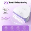 image:imageMakartt Compact Travel UV Nail Lamp for Gel Polish Plugin Nail Dryer with 5s Flash Cure 99s Mode for Dark Thick Gels Auto Sensor 4 Timers amp 18 LED Beads for Beginner Home DIY Gift WhiteWhite