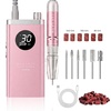 image:imageMakartt Cordless Nail Drill 30000RPM  Rechargeable Electric Nail File for Beginners amp Pros Ready Quiet 8H Efile Kit for Acrylic amp Gel Removal 48W Carbon Motor with LCD Home amp Beauty School WhitePurapedi Pink