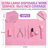 image:imageMakartt Disposable Nail Mats 50 Pcs 3Ply Absorbent Nail Table Pads with PE Backing 18 x 13 Nail Desk Protection for Manicure Pedicure Acrylic Gel Practice Salon amp Home DIY PinkPink