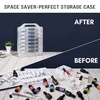 image:imageMakartt Gel Nail Polish Organizer Clear Storage Case Holder for 60 Bottles Large Compartment SpaceSaving Travel Carry Colors DisplayClear 48 bottles