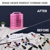 image:imageMakartt Gel Nail Polish Organizer Clear Storage Case Holder for 60 Bottles Large Compartment SpaceSaving Travel Carry Colors DisplayPink 48 bottles