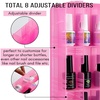 image:imageMakartt Gel Nail Polish Organizer Clear Storage Case Holder for 60 Bottles Large Compartment SpaceSaving Travel Carry Colors DisplayPink 48 bottles