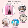 image:imageMakartt Gel Nail Polish Organizer Clear Storage Case Holder for 60 Bottles Large Compartment SpaceSaving Travel Carry Colors DisplayPink 48 bottles