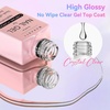 image:imageMakartt Gel Top Coat  2PCS No Wipe Top Coat Gel Nail Polish LongLasting Glossy Finish Clear Nail Polish NonYellowing Pink Bottle Soak Off with UVLED Lamp DIY Manicure Gift for WomenClear Top Coat for Chrome Nail Powder  8ml