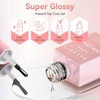 image:imageMakartt Gel Top Coat  2PCS No Wipe Top Coat Gel Nail Polish LongLasting Glossy Finish Clear Nail Polish NonYellowing Pink Bottle Soak Off with UVLED Lamp DIY Manicure Gift for WomenClear Gel Top Coat  2pcs  8ml