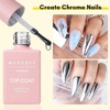image:imageMakartt Gel Top Coat  2PCS No Wipe Top Coat Gel Nail Polish LongLasting Glossy Finish Clear Nail Polish NonYellowing Pink Bottle Soak Off with UVLED Lamp DIY Manicure Gift for WomenClear Gel Base  Top Coat  2pcs  8ml